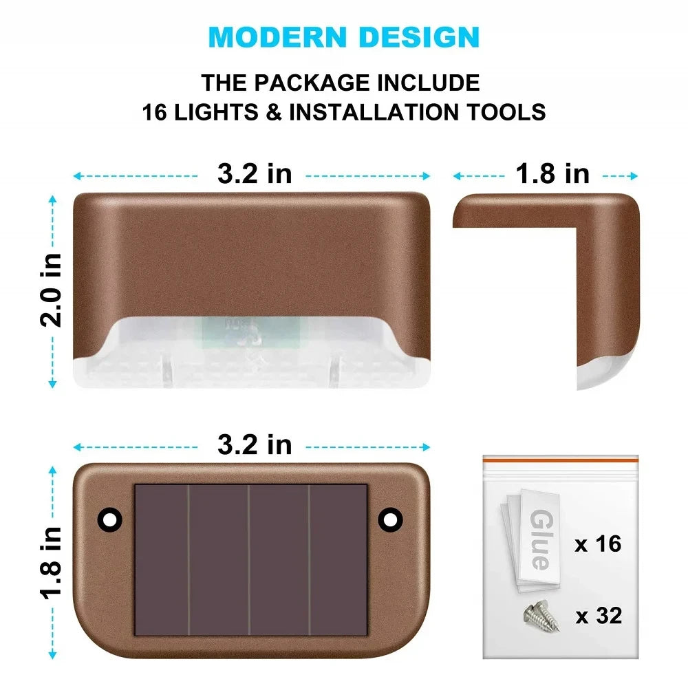 Solar Deck Lights 1-6 Pack – Outdoor Waterproof LED Step Lights for Stairs, Railing, Fence, Yard & Patio Pathway