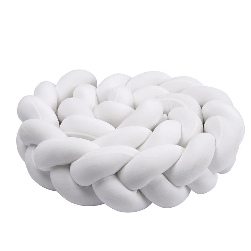 1–4M Braided Crib Bumper – Soft Baby Bed Protector Pillow for Infant Cradle & Nursery Decor