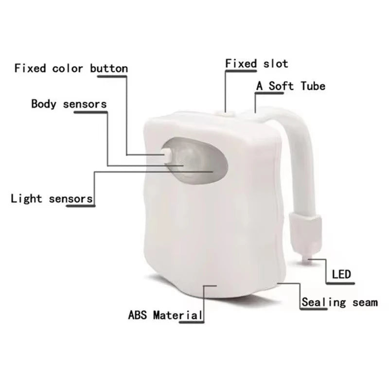 Mini Kawayi Human Infrared Sensing LED Night Light Stick – 16/8 Color Motion Sensing Toilet & Bathroom Lamp