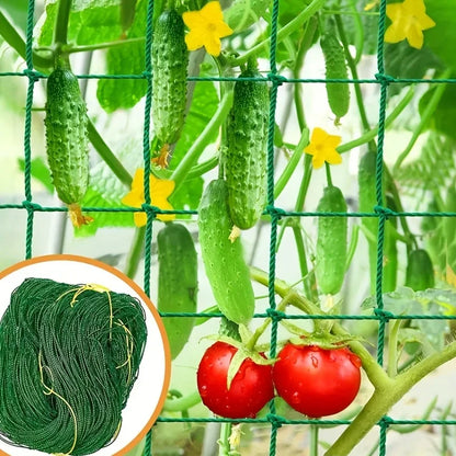 Heavy-Duty Garden Trellis Netting – Polyester Climbing Plant Support with Square Mesh for Vegetables, Vines & Flowers