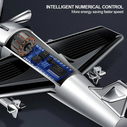 Solar-Powered Rotating Airplane Ornament – Dashboard Car Decoration & Desktop Display