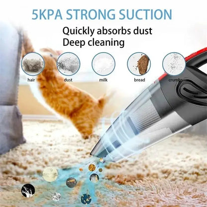 Portable Wireless Handheld Car Vacuum Cleaner – Powerful Rechargeable Suction for Car & Home