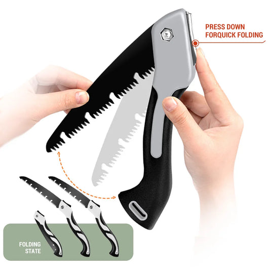 AIRAJ Folding Saw – Multifunctional Steel Hacksaw for Woodworking, Camping & Garden Pruning