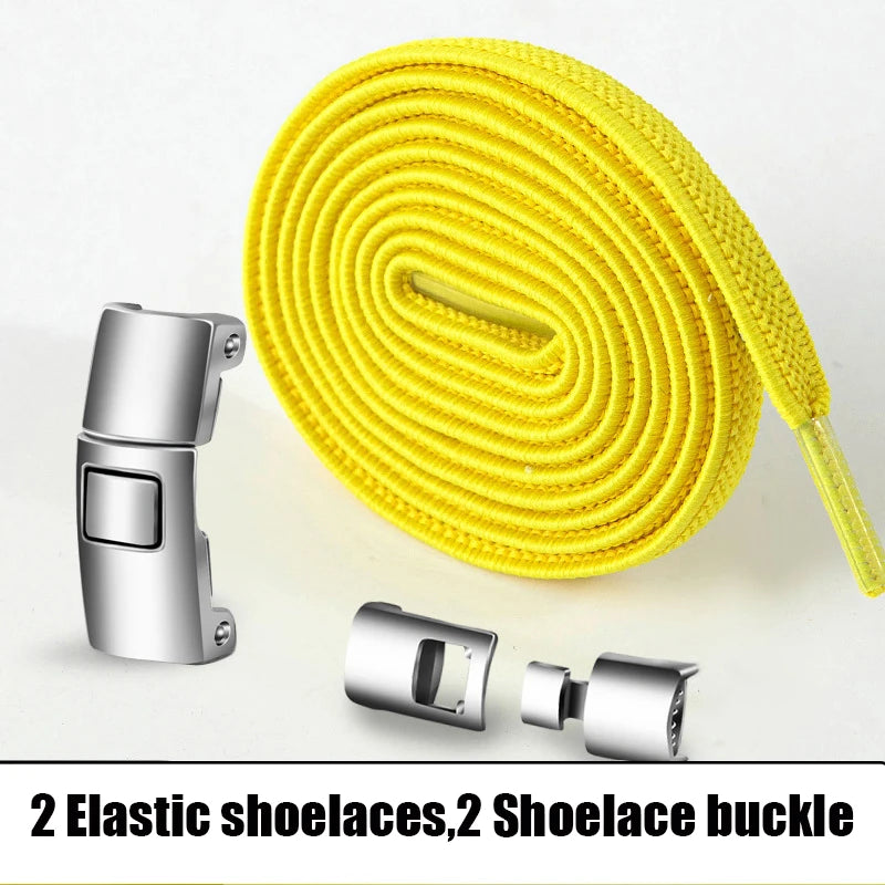 Elastic No Tie Shoelaces Semicircle Shoe Laces For Kids and Adult Sneakers Shoelace Quick Lazy Metal Lock Laces Shoe Strings