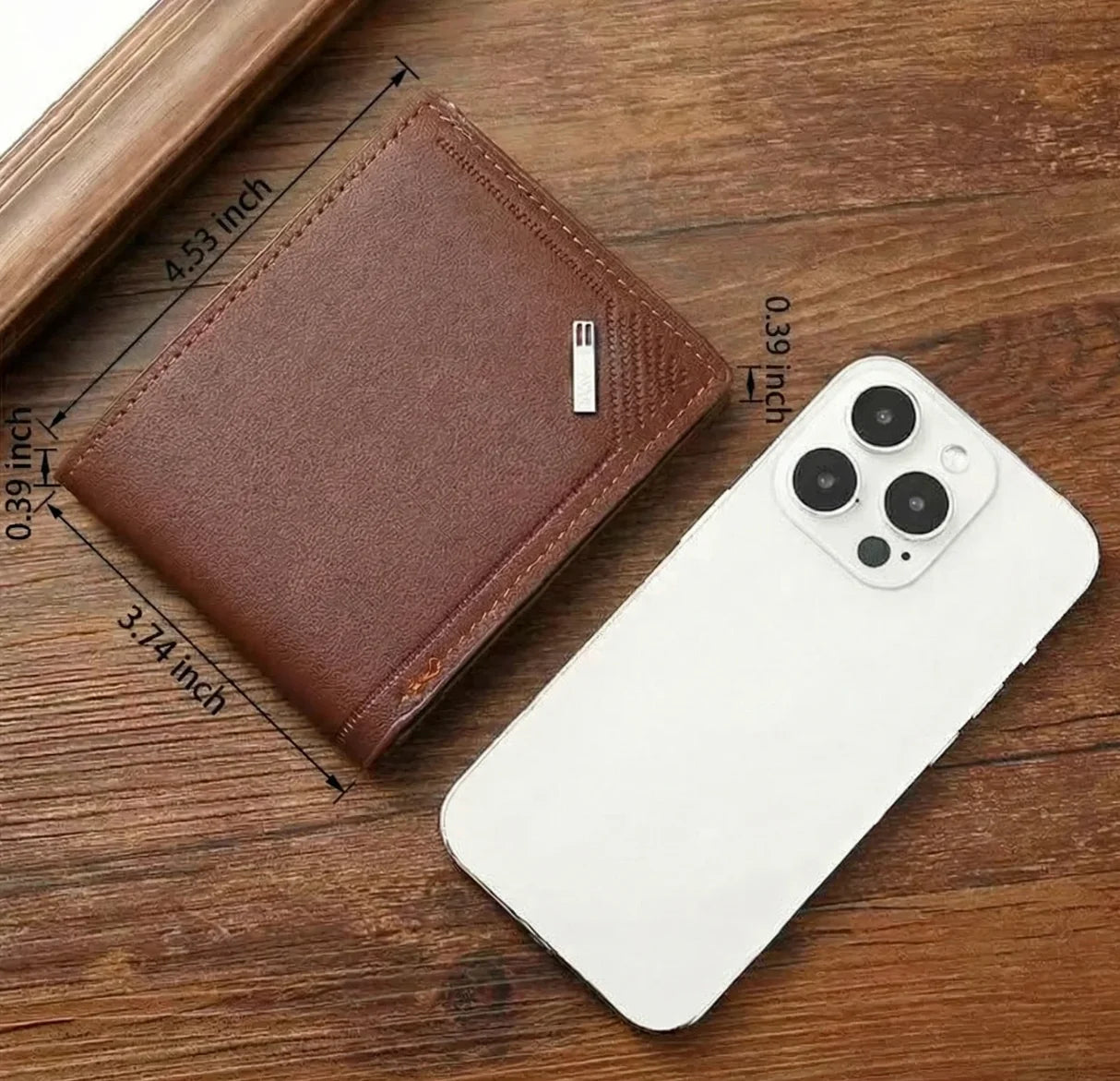 Men’s PU Leather Short Wallet – Slim Foldable Minimalist Wallet for Everyday Use