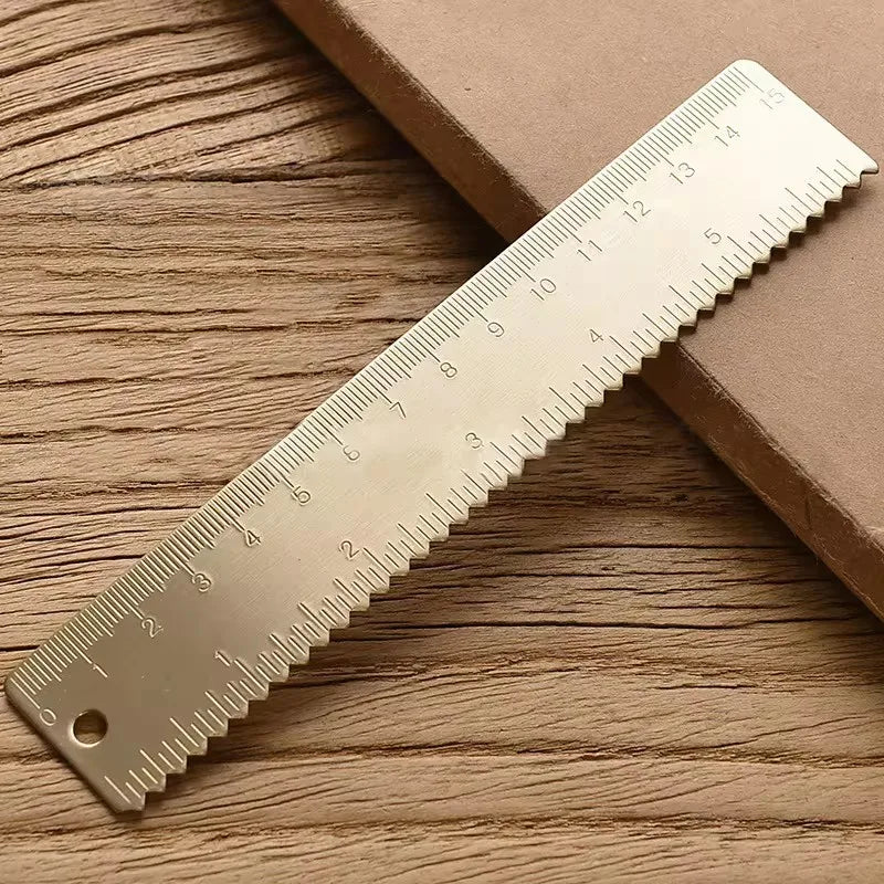 Retro Brass Straight Rulers – Metal Triangle Ruler & Protractor for School & Office Use