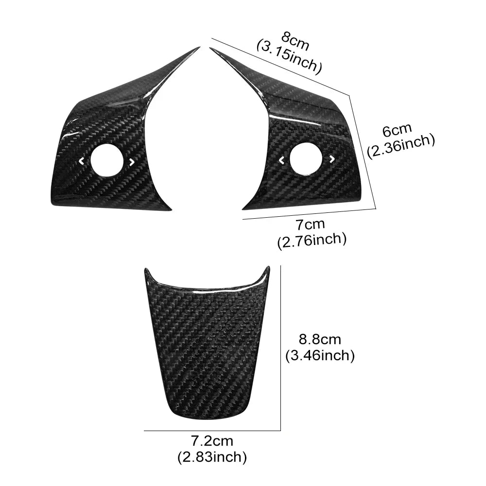 Real Dry Carbon Fiber Car Steering Wheel Cover Case Kit for Tesla Model 3 2017-2023 Model Y 2020-2024 Auto Exterior Accessories