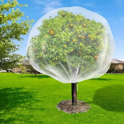 Netting Cover with Drawstring for Large Fruits Tree Garden Insect Netting Transparent Bird Plant Barrier Mesh Screen
