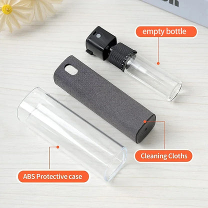 2in1 Microfiber Screen Cleaner Spray Bottle Set Mobile Phone Ipad Computer Microfiber Cloth Wipe Iphone Cleaning Glasses Wipes