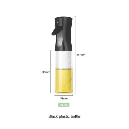 Black Transparent Oil Spray Bottle – Kitchen Olive Oil Dispenser for Cooking, Baking & Barbecue