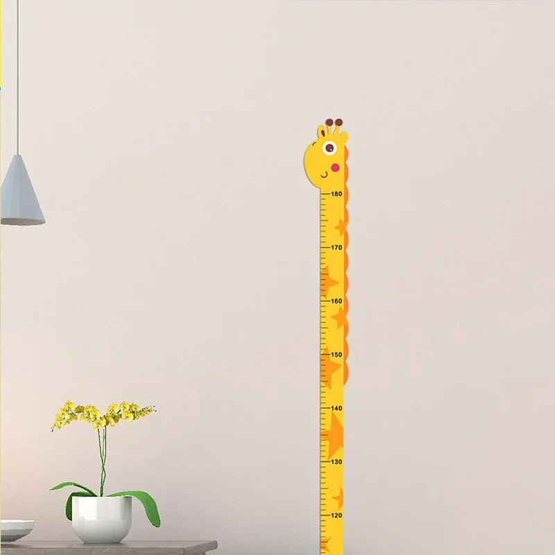 Whimsical Animal Growth Chart Wall Decals – Unicorn, Dino & Giraffe Height Stickers for Nursery & Kids Room Decor