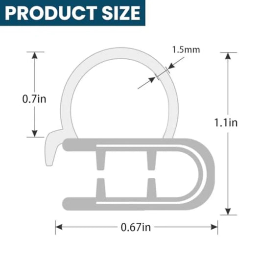 Car Door Rubber Seal Strip with Side Bulb 32.8' UShape Weather Stripping Soundproofing Edge Guard Trim Universal Auto Accessori