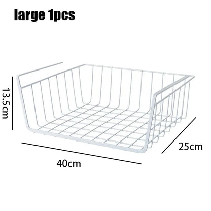 Multi-Functional Perforated Hanging Storage Basket – Iron Wire Rack for Kitchen & Bathroom Organization