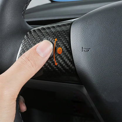 Real Dry Carbon Fiber Car Steering Wheel Cover Case Kit for Tesla Model 3 2017-2023 Model Y 2020-2024 Auto Exterior Accessories