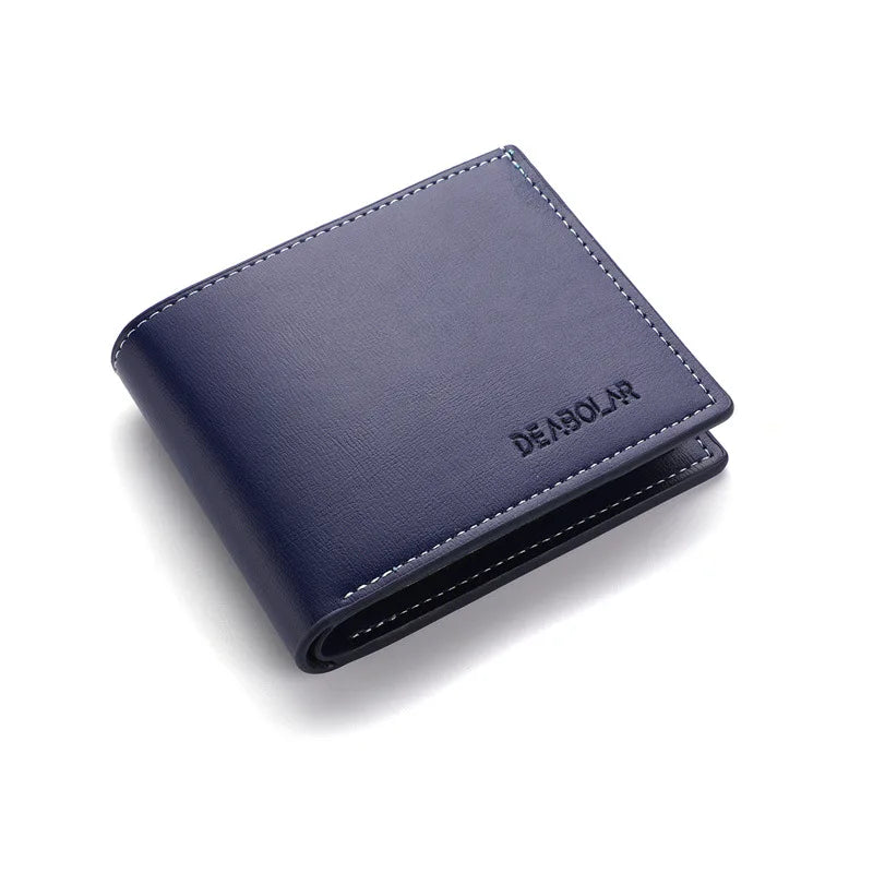 PU Leather Men’s Thin Folding Wallet – Compact Credit Card Holder with Classic England Style