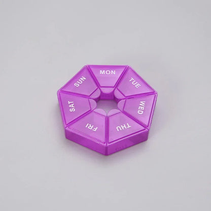 Mini 7-Day Pill Organizer – Small Portable Weekly Pill Box for Travel, Vitamins & Medicine