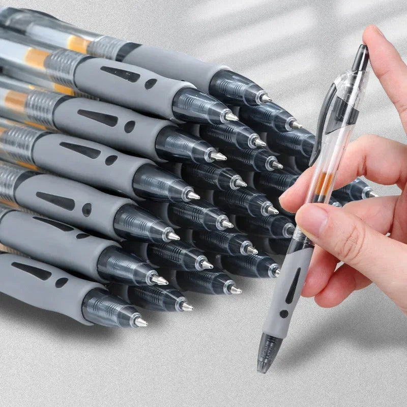 13/30pcs Retractable Gel Pens Set – Black, Red & Blue Ink Ballpoint Pens for School & Office Writing