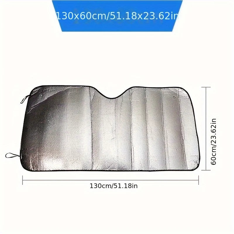 Car Front Window Sunshade – UV Protection Windshield Visor with Heat Reflective Foil