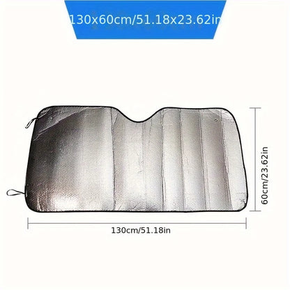 Car Front Window Sunshade – UV Protection Windshield Visor with Heat Reflective Foil