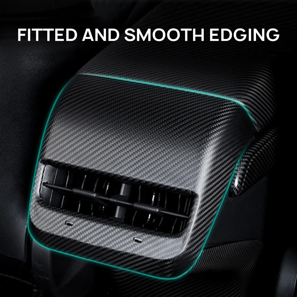 Real Dry Carbon Fiber Car Rear Air Vent Conditioner Outlet Cover for Tesla Model 3 Model Y AC Vents Trim Case Auto Accessories