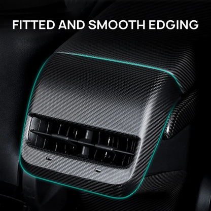 Real Dry Carbon Fiber Car Rear Air Vent Conditioner Outlet Cover for Tesla Model 3 Model Y AC Vents Trim Case Auto Accessories
