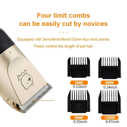 Professional Dog Hair Clipper – USB Rechargeable Electric Grooming Trimmer for Pets