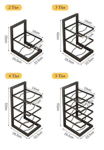 Adjustable Stainless Steel Pot Rack Organizer – Multi-Layer Kitchen Pan & Lid Storage Stand