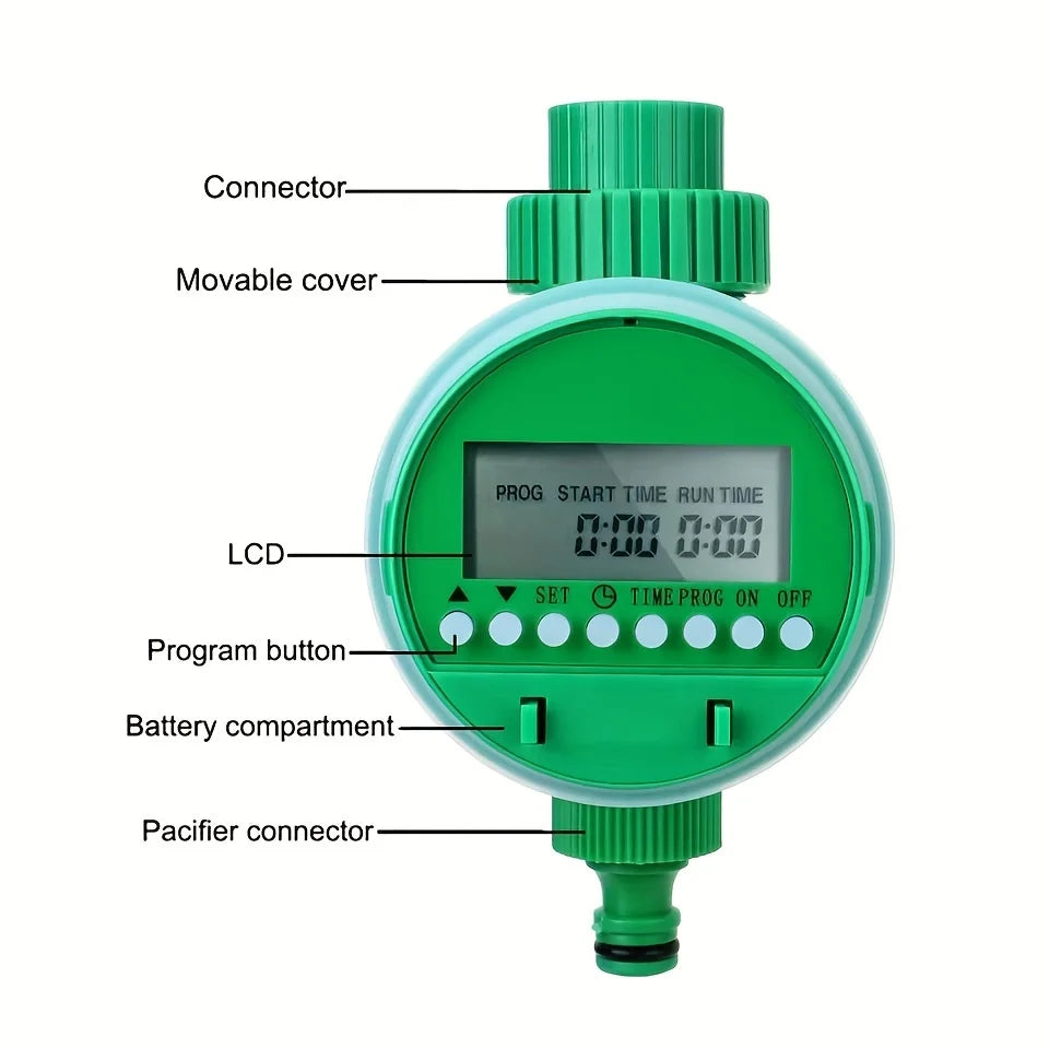 LCD Garden Watering Timer with Rain Sensor – Automatic Irrigation Controller for Smart Water Management