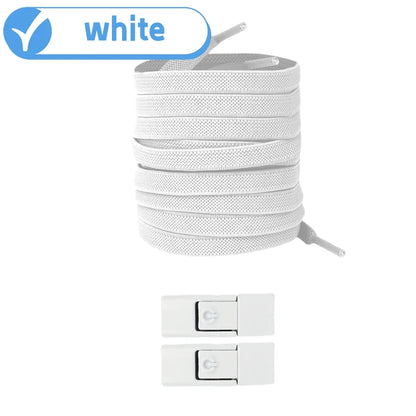 No Tie Press Lock Shoelaces – 8MM Elastic Flat Shoe Laces for Sneakers, Kids & Adults
