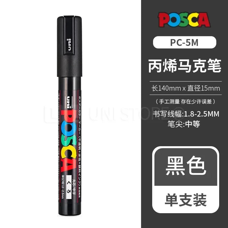 Uni Posca Full Marker Set – Multi-Colours Acrylic Permanent Graffiti Painting Pens