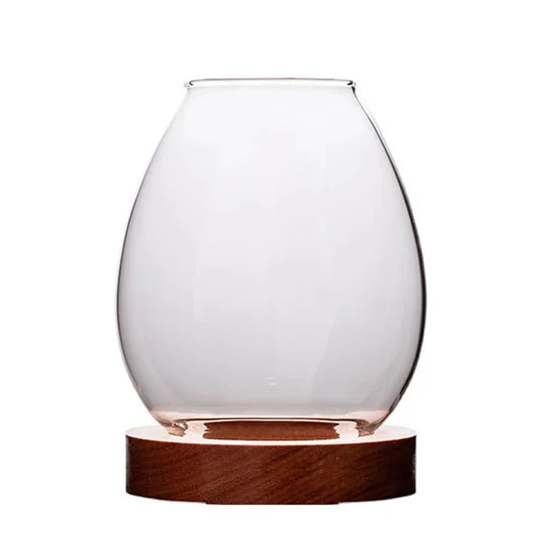 Transparent Round Glass Candlestick – Retro Windproof Candle Holder for Weddings & Decor