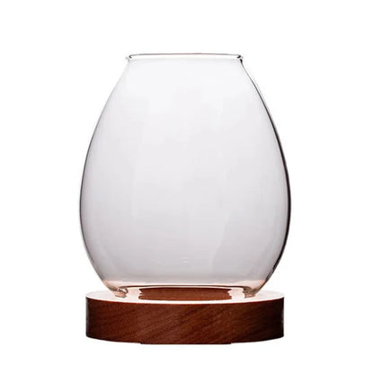 Transparent Round Glass Candlestick – Retro Windproof Candle Holder for Weddings & Decor