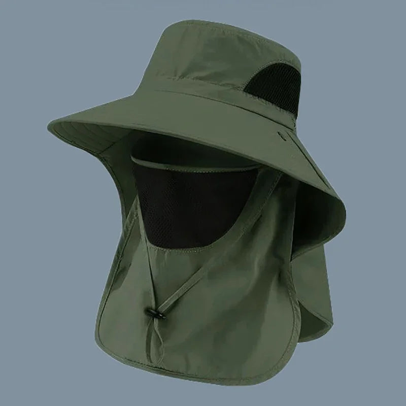 UV Protection Summer Sun Hat – Outdoor Fishing & Hiking Cap with Neck Flap for Men & Women