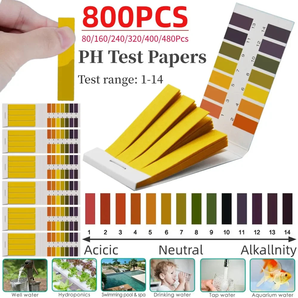 PH Test Strips – Wide Range 1–14 pH Litmus Paper for Water, Soil & Cosmetics