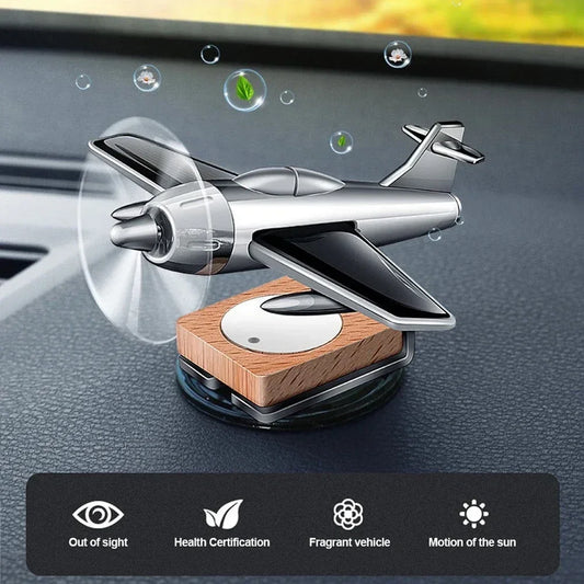 Solar-Powered Rotating Airplane Ornament – Dashboard Car Decoration & Desktop Display