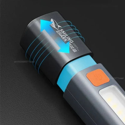 Xiaomi Portable Outdoor Flashlight – Strong LED Light with Variable Focus, Floodlight & Side Lights, Rechargeable Long-Range Torch