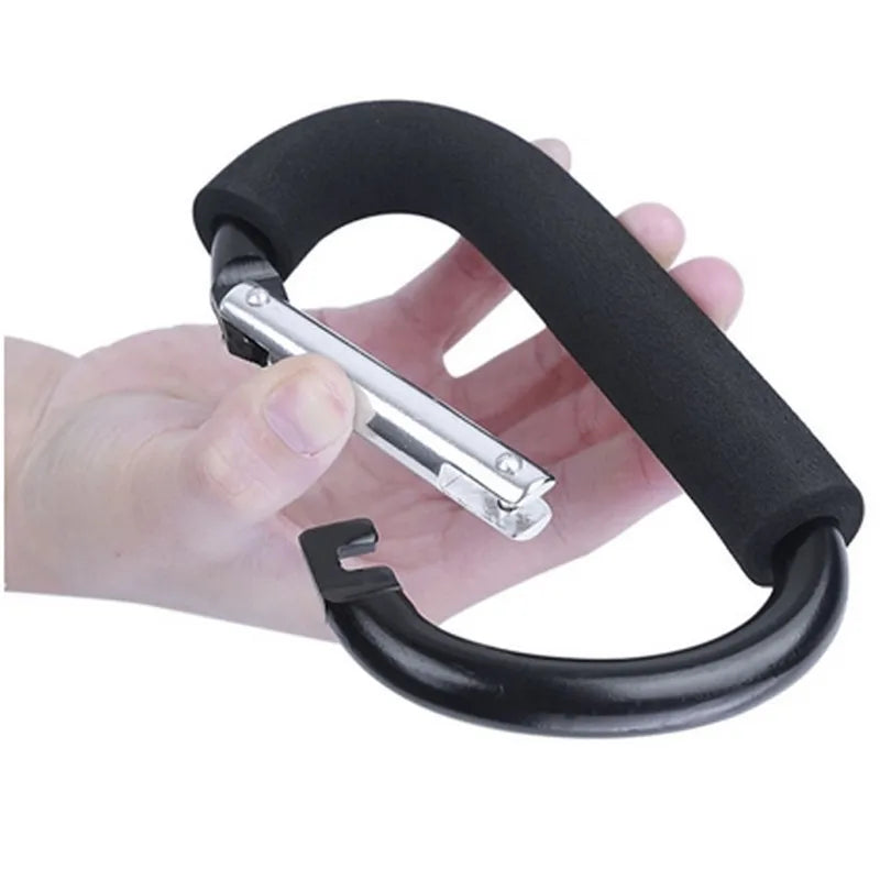 Large Carabiner Stroller Hook Organizer – Aluminum D-Ring Clip for Bags & Purses