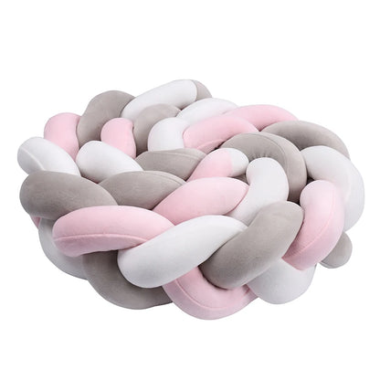 1–4M Braided Crib Bumper – Soft Baby Bed Protector Pillow for Infant Cradle & Nursery Decor