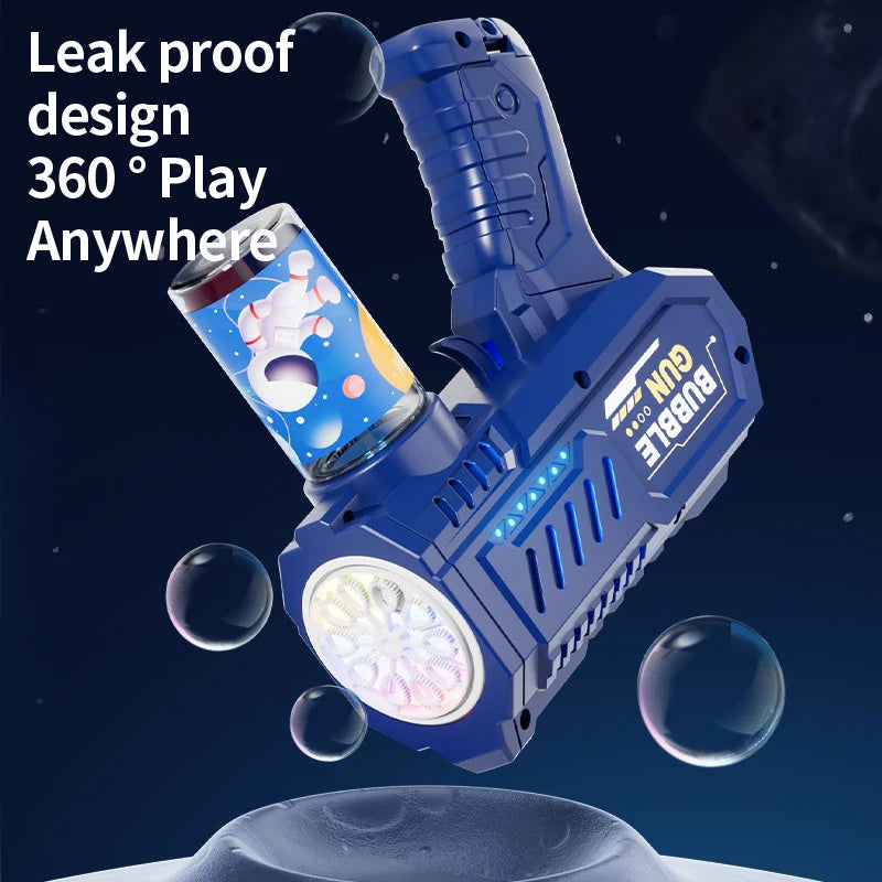 Children’s 10 Launcher Portable Electric Bubble Gun – LED Light Bubble Toy for Boys & Girls