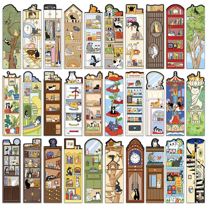 Cute Cat Bookmark Set – 30PCS Cartoon Bookmarks for Reading, Journaling & Gifts