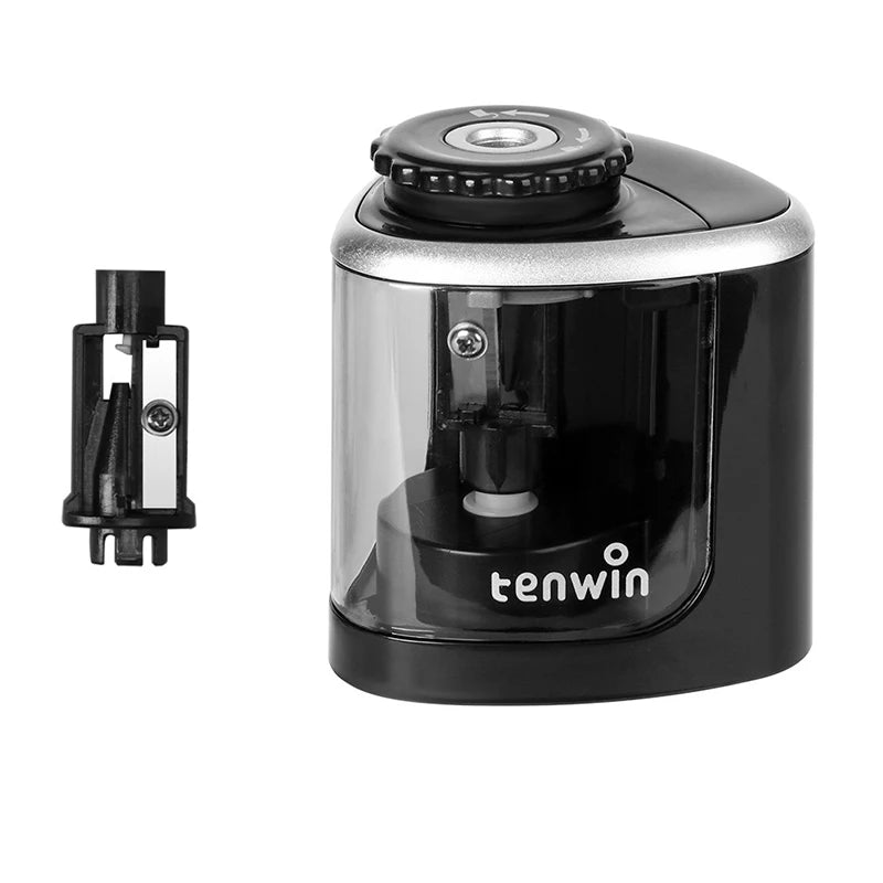 Tenwin Electric & Manual 2-in-1 Pencil Sharpener – Portable Safe Auto Blade Sharpener for Students & Artists