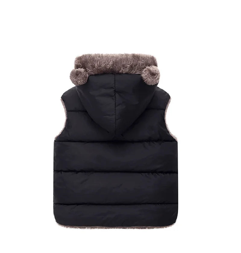 New Hooded Down Vest Coat – Thick Warm Waistcoat for Babies & Kids 2-6 Years
