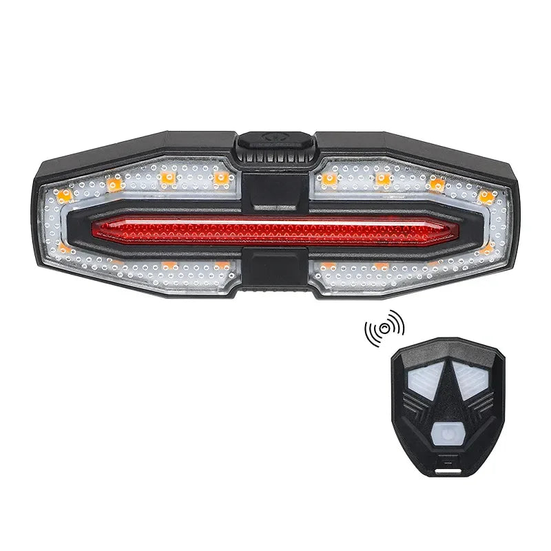 USB Rechargeable Wireless Bike Turn Signals – Waterproof Rear Light with Remote Control