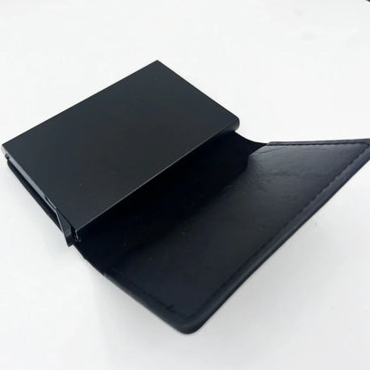 Fashion Carbon Fiber Anti-theft Credit Card Package Metal Cards Box Men Wallet Holder PU Purse