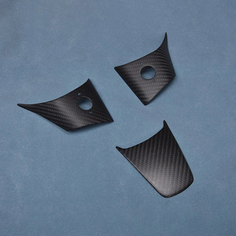 Real Dry Carbon Fiber Car Steering Wheel Cover Kit for Tesla 2016-2022 Model 3 Model Y Auto Exterior Accessories