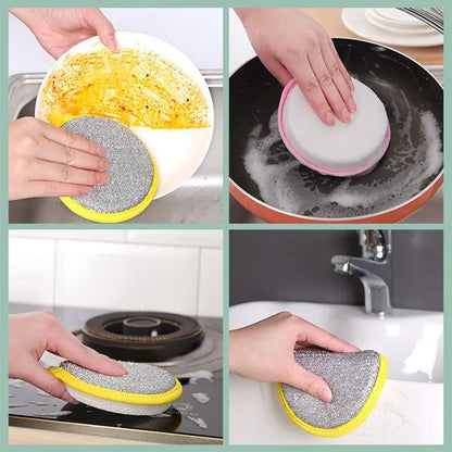 Double-Sided Dishwashing Sponge – Reusable Kitchen Scrubber for Pots, Pans & Plates (10/20/50PCS)