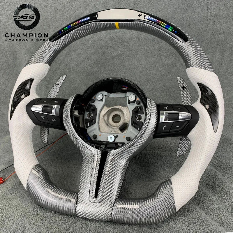 For BMW X4 X5 X2 X3 F80 F18 F20 F30 F31 F22 F23 F10 F11 Sport Carbon Fiber Steering Wheel LED Display Automotive Interior