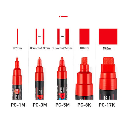 Uni Posca Full Marker Set – Multi-Colours Acrylic Permanent Graffiti Painting Pens