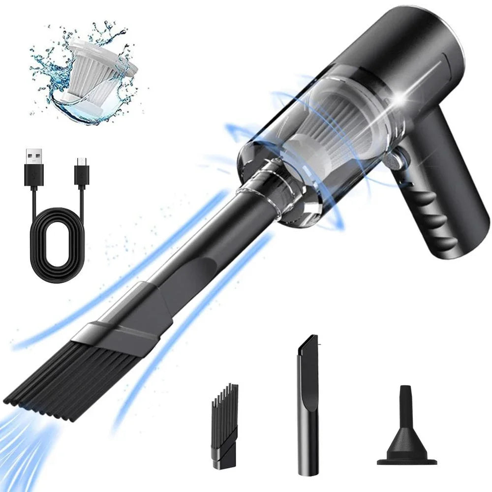 USB Rechargeable Handheld Vacuum Cleaner – Compact Car & Home Vacuum with High-Power Suction and Automatic Operation
