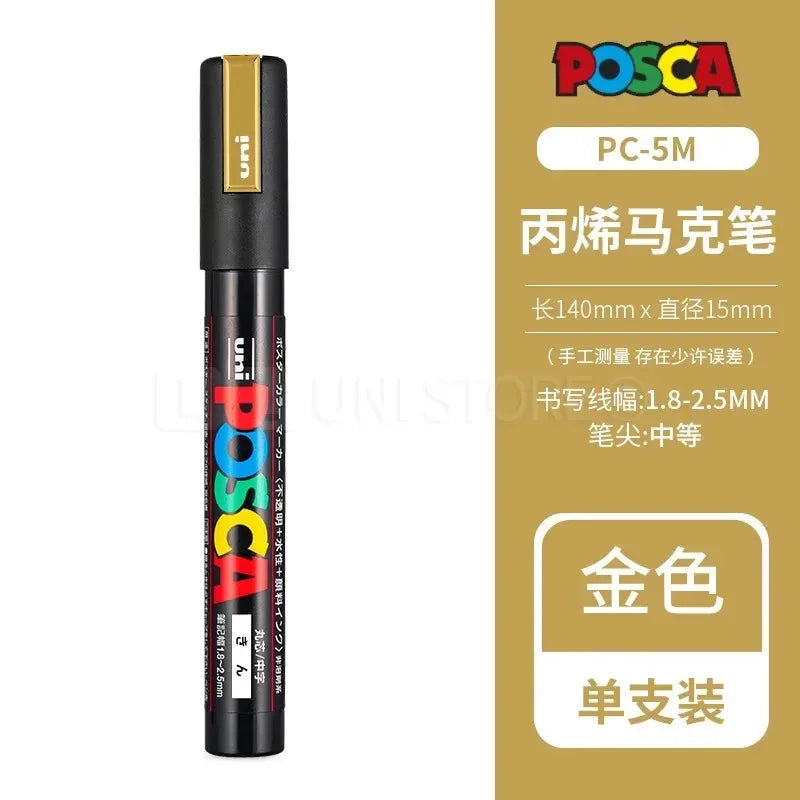 Uni Posca Full Marker Set – Multi-Colours Acrylic Permanent Graffiti Painting Pens